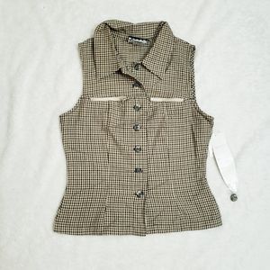 Pellini button down shirt plaid talla 3,4